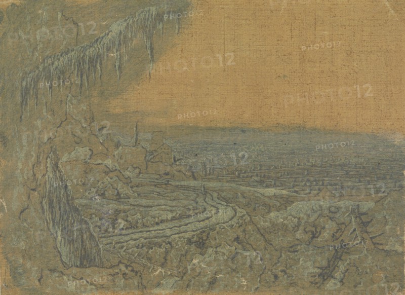 Landscape with Spruce branch, Hercules Segers, c. 1615 - c. 1630