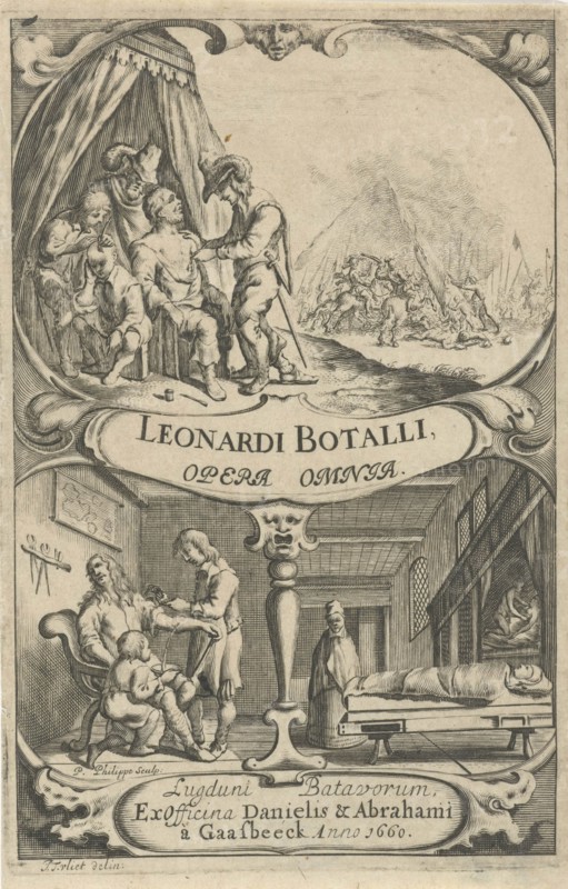 Cartouche with a battlefield and a doctor who takes care of the wounded for a tent, Cartouche with an infirmary where a doctor nursed the wounded, print maker: Pieter Philippe (mentioned on object), Dating 1660