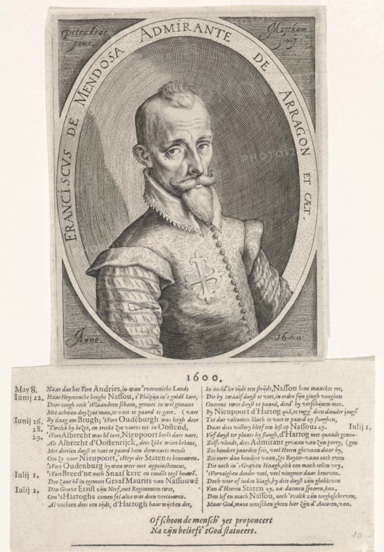 Portrait Francisco Hurtado de Mendoza, Jacob Matham, 1600