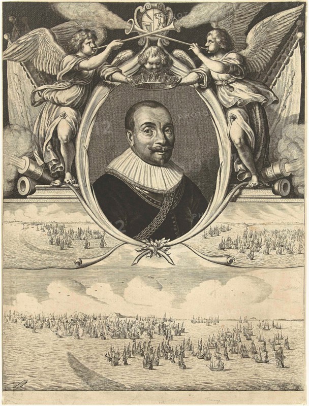 Portrait of Admiral Maarten Tromp at the age of 42, Cornelis van Dalen (I), 1640