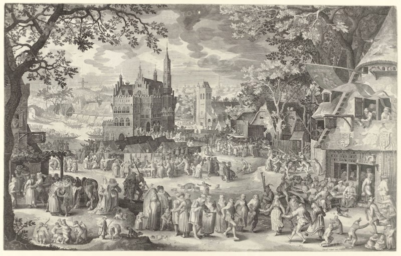 Farmer Fair for venture on square, BoÃ«tius Adamsz. Bolswert, 1590 - 1633