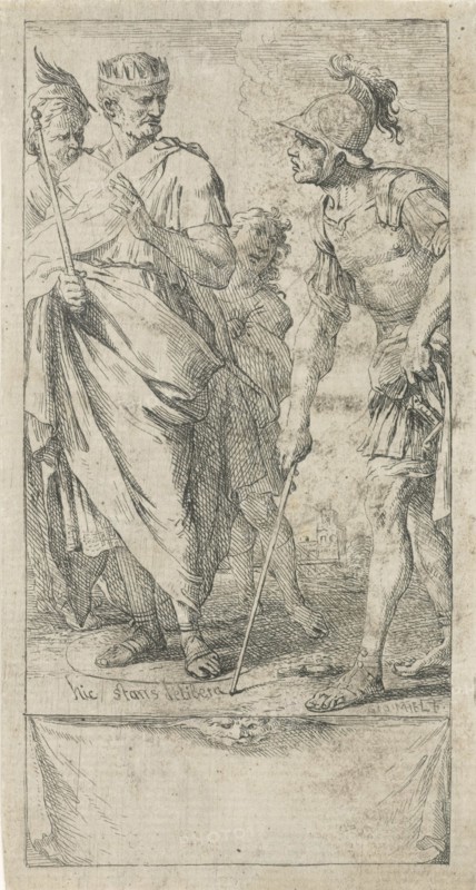 Popilius Laenas draws a circle, Jan Miel, 1633 - 1664