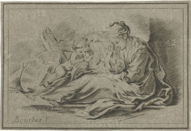Mother and two children, Jurriaan Cootwijck, 1724 - 1798