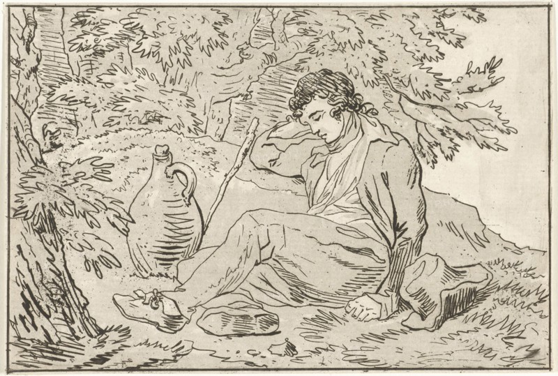 Sleeping man, Hermanus Fock, 1781 - 1822