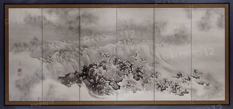 On the coast, the surf, Kishi ryo, Ganryo, c. 1840