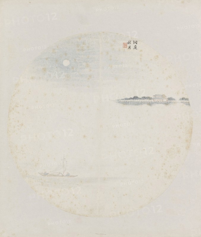 Album page, chinese painting. landscape in China,  Hui Nian, 1850 - 1900