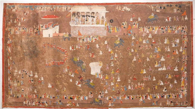 Maharana Sangram Singh of Udaipur Entertaining Members of the Dutch East India Company led by Johan Josua Ketelaar in 1711, Anonymous, Maharana Rana Sangram Singh II, c. 1711, India