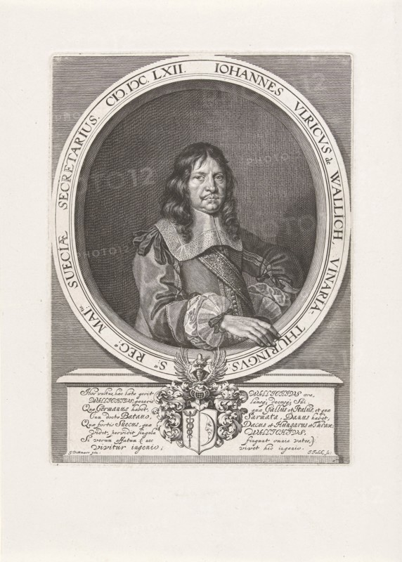 Portrait of Johann Ulrich von Wallich, Jeremias Falck, Gerd Dittmers, 1662 - 1677