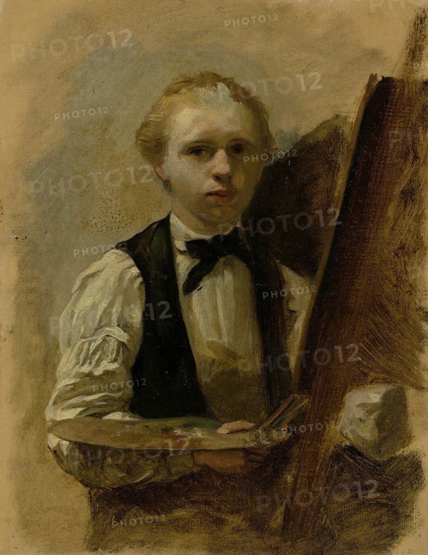 Self-Portrait in Front of the Easel, Albert Neuhuys, 1854 - 1914