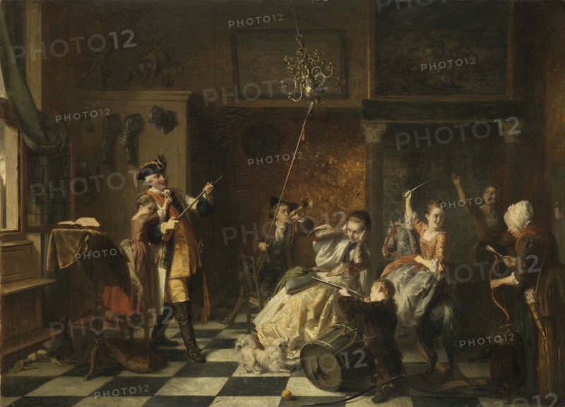 Thus the old sing, squeaks the boy (Parricides) (Children follow the example of their parents), David Bles, 1869