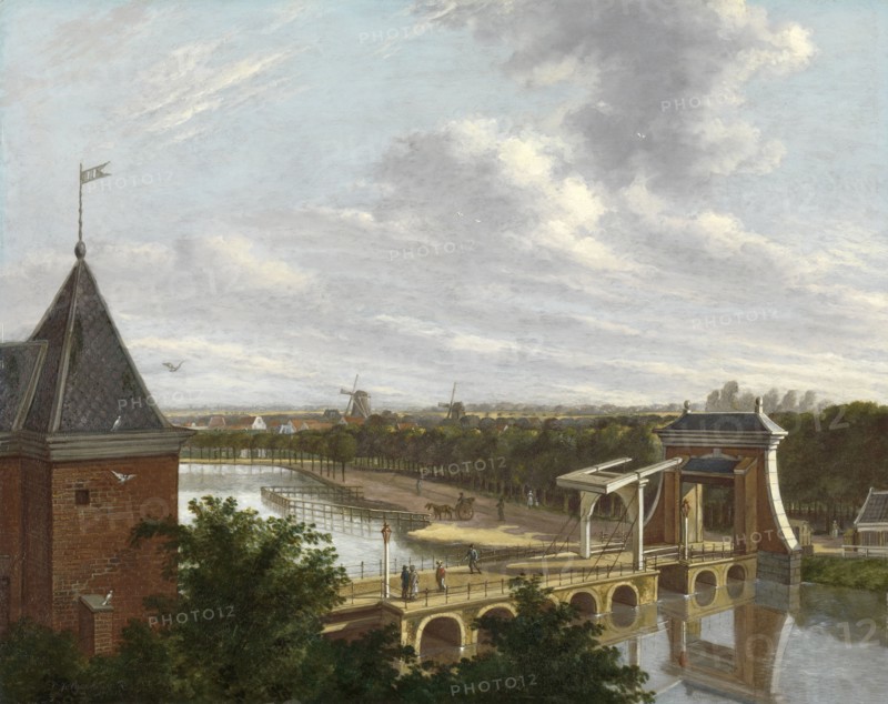 The Amsterdam Outer Canal near the Leidsepoort Seen from the Theatre, The Netherlands, Johannes Jelgerhuis, 1813