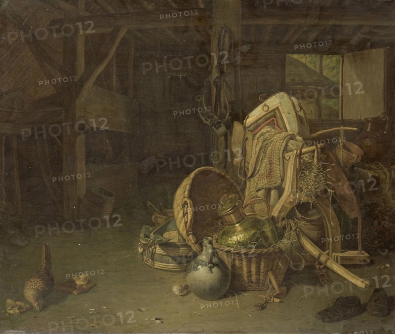 Still Life in a Stable, FranÃ§ois Cornelis Knoll, 1824
