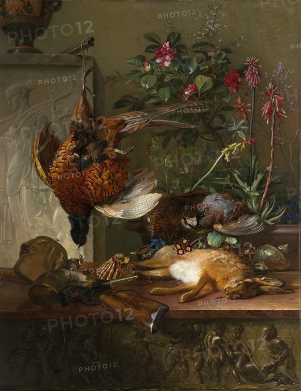 Still Life with Game and a Greek Stele: Allegory of Autumn, Georgius Jacobus Johannes van Os, 1818