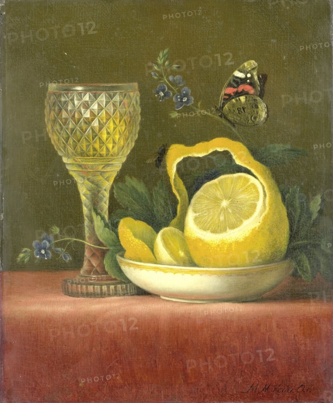 Still Life with Lemon and Cut-glass Wine Goblet, Maria Margaretha van Os, 1823 - 1826