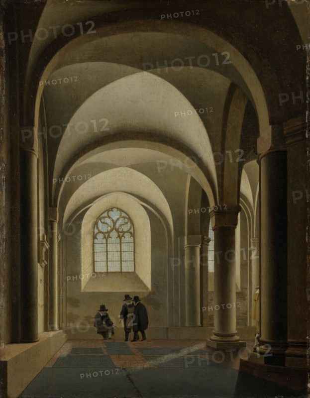 The westernmost bays of the south aisle of the Mariakerk in Utrecht, The Netherlands, Pieter Jansz. Saenredam, c. 1640 - c. 1645