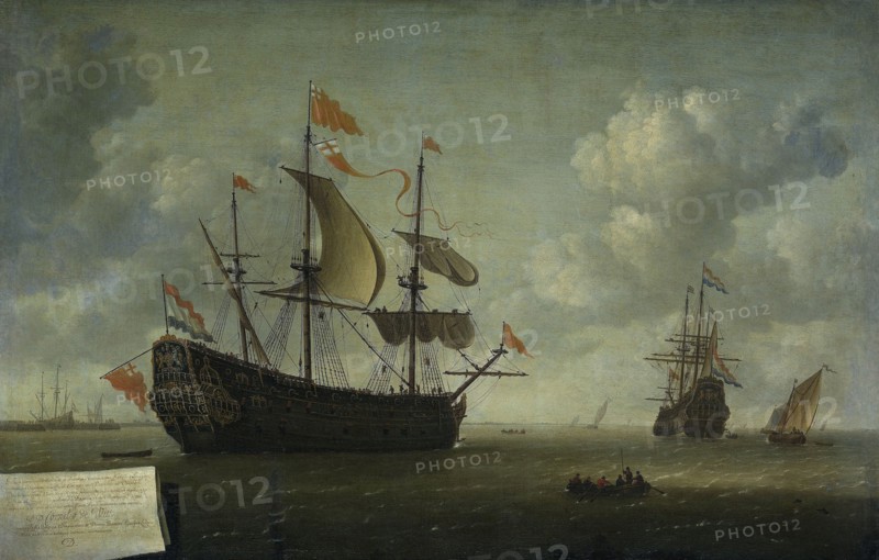 The Taking of the English Flagship The Royal Charles during the  Expedition to Chatham, June 1667 (Raid on the Medway Kent UK) , Jeronymus van Diest (II), 1667 - 1672