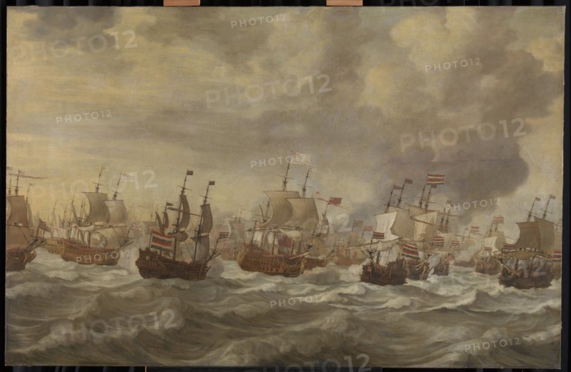 Episode from the Four Days' Naval Battle, 11-14 June 1666, of the Second Anglo-Dutch War, 1665-67, attributed to Willem van de Velde (I), 1666 - 1693