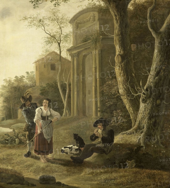 The Piper (Shepherd Scene with Shawm Player, Jan Baptist Wolfaerts, 1646