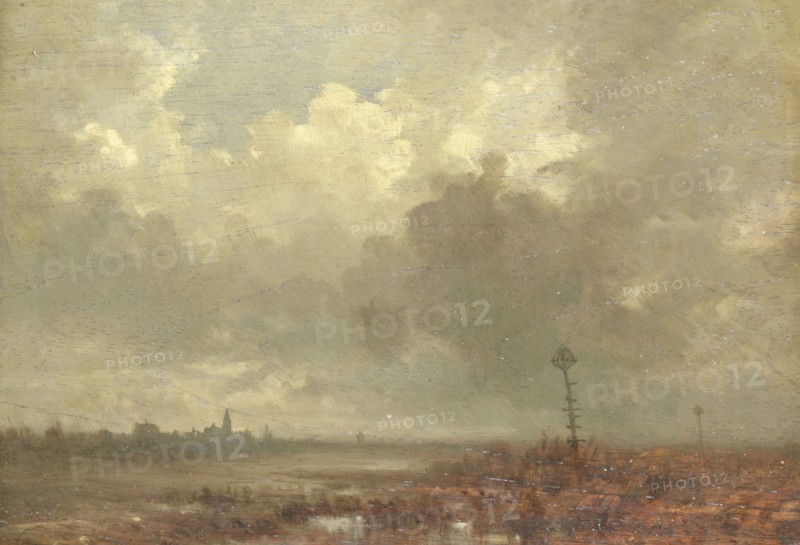 River view in evening, Adolphe Mouilleron, 1880