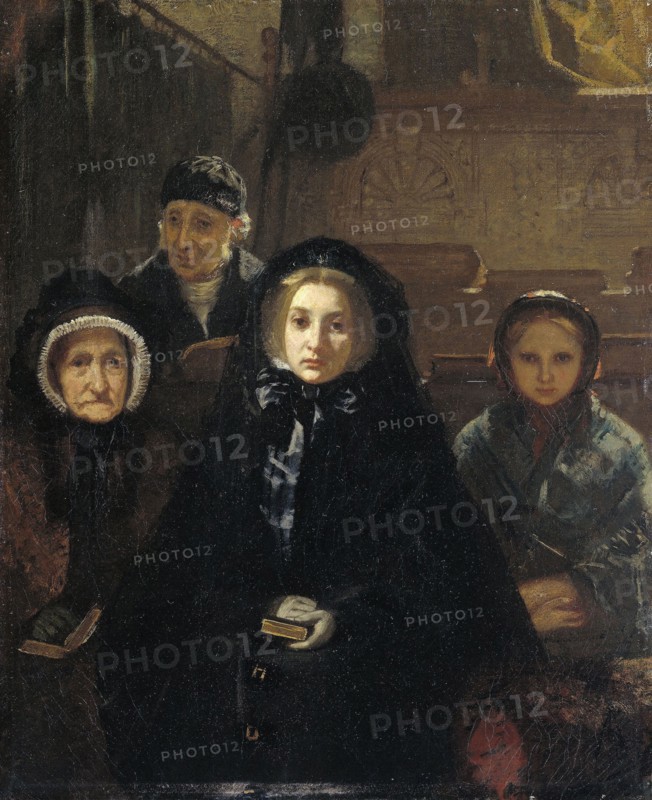Early to Church, August Allebé, 1861