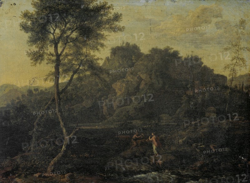 Landscape with Diana and Calliope, Abraham Genoels, 1670 - 1723