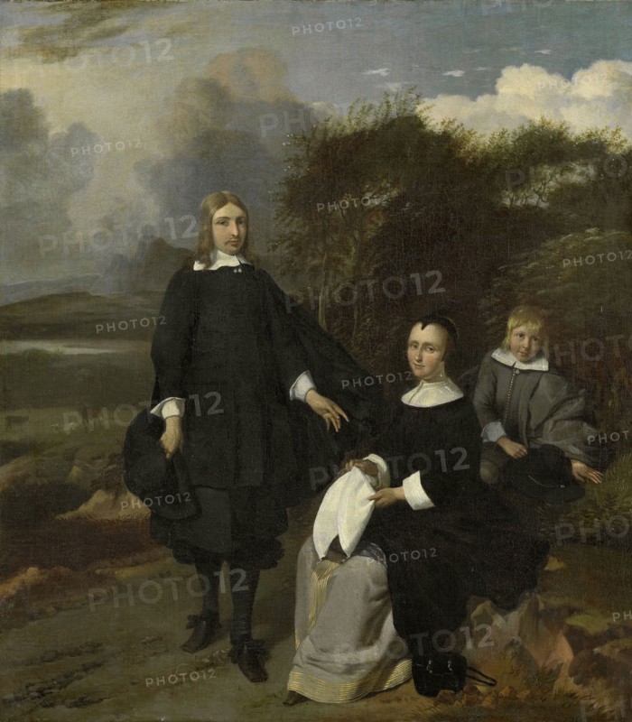 Family Group in a Landscape, Barend Graat, 1650 - 1660