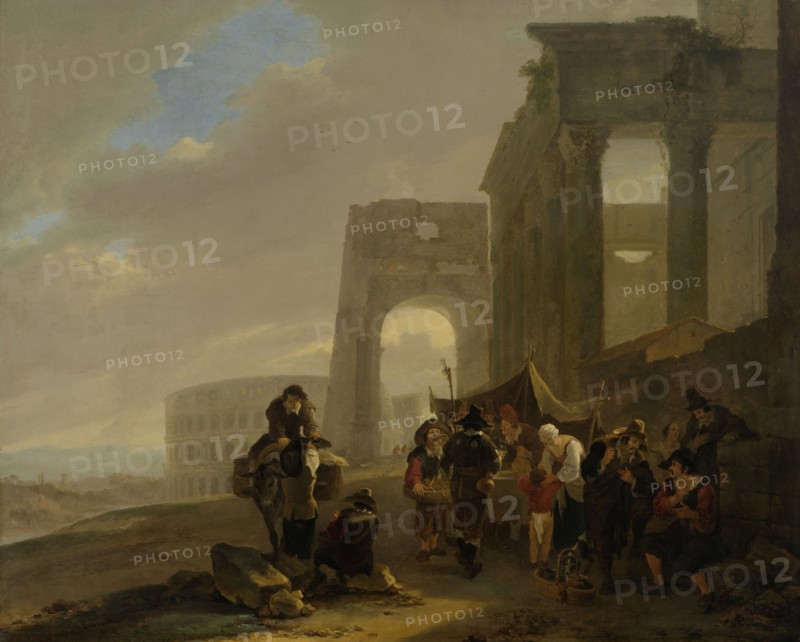 Roman Folk Life with a View of the Colosseum, Jan Both, 1640 - 1652