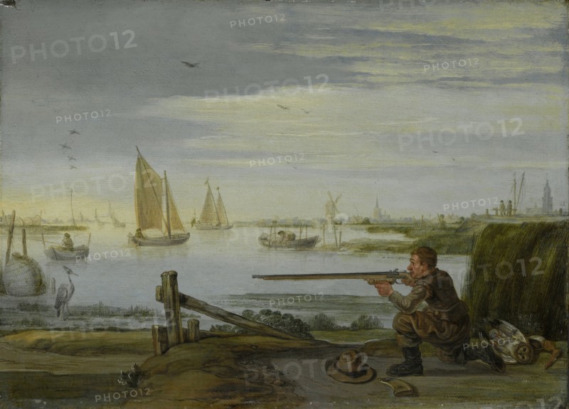 A Bird Hunter (A Sportsman aiming at a Heron), Arent Arentsz., c. 1626 - c. 1631