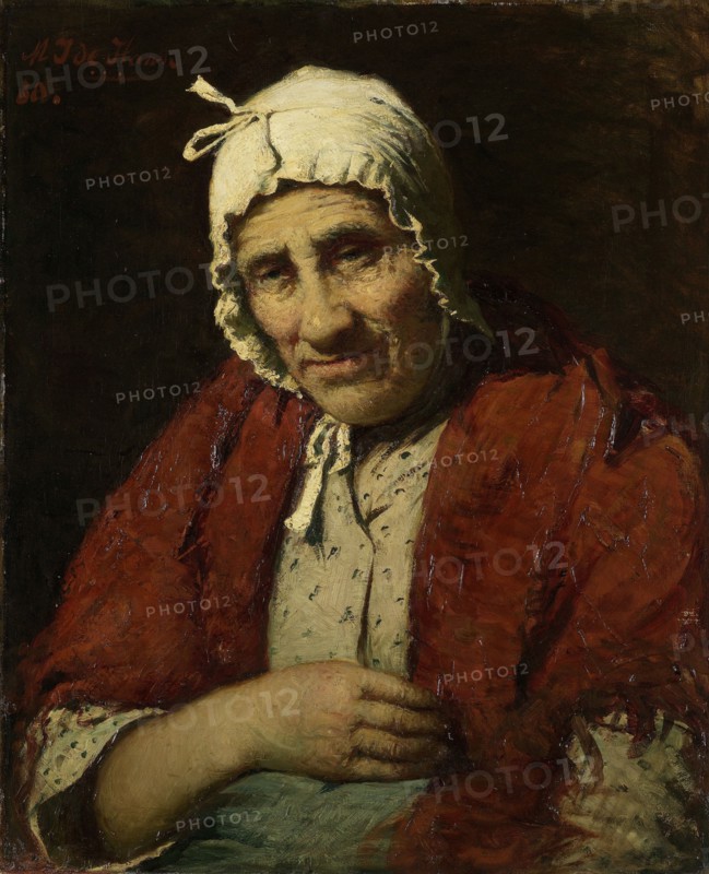 Old jewish woman, Meijer IsaÃ¤c de Haan, 1880