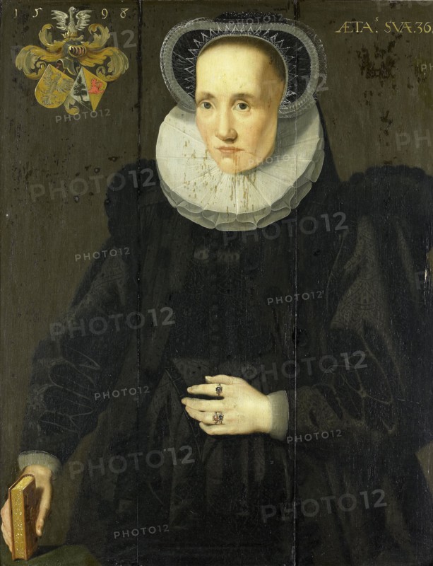 Portrait of Cunera van Martena, Wife of Rudolph van Buynou, attributed to Adriaen van Cronenburg, 1553