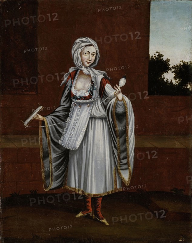 Woman from the Island of Kithnos (Thermia), Greece, workshop of Jean Baptiste Vanmour, 1700 - 1737