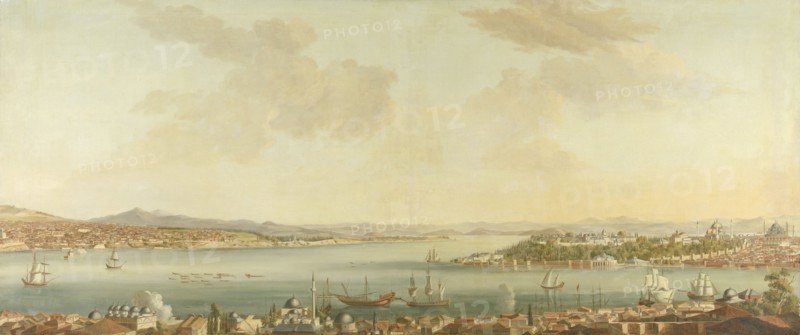 View of Constantinople (Istanbul) and the Seraglio from the Swedish Legation in Pera, Turkey, Antoine van der Steen, c. 1770 - 1780