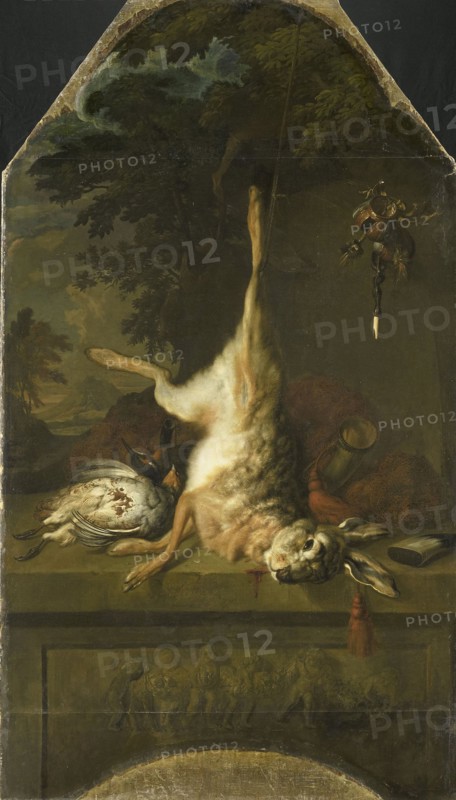 Still Life with Dead Hare and Partridges, Dirk Valkenburg, 1717