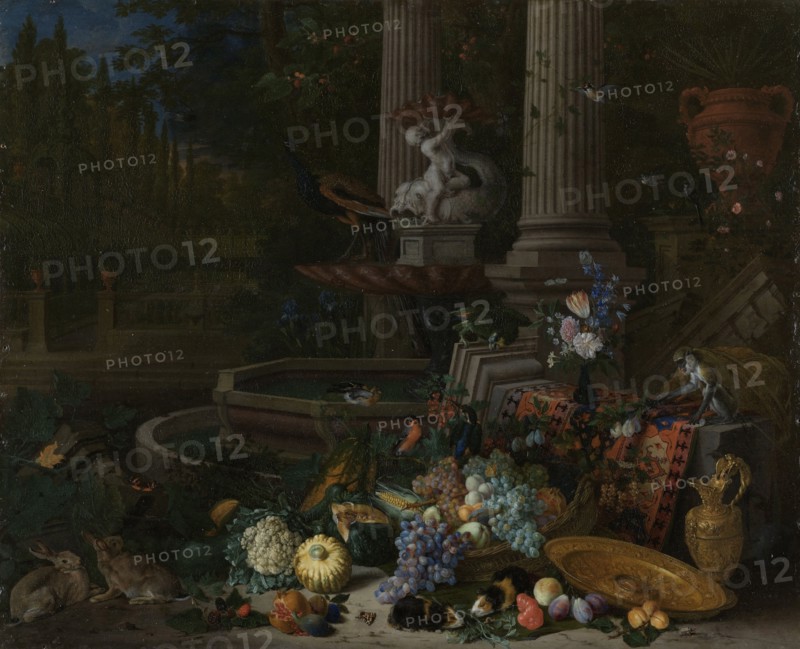 Still Life at a Fountain, Pieter Gijsels, 1680 - 1691