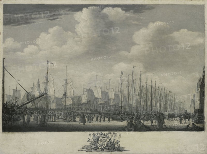 Manning the Fleet in the Harbor of Flushing, 1804, Engel Hoogerheyden, Jacob Schwartzenbach, 1804 - 1805