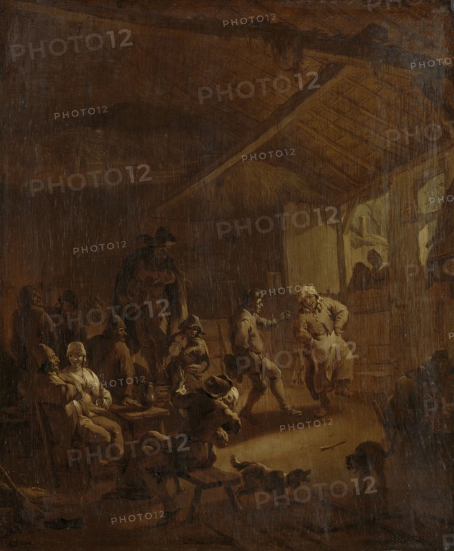 Peasants Dancing in a Barn, Nicolaes Pietersz. Berchem, 1655 - 1683