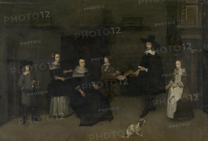 Family scene, attributed to Caspar Netscher, 1649 - 1684