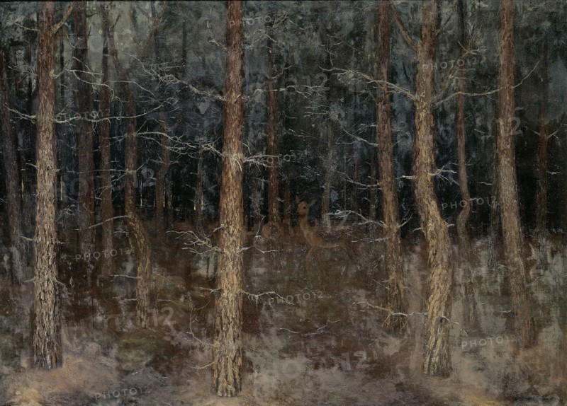 Mystical paths, forest scene, Gust van de Wall Perné, 1907