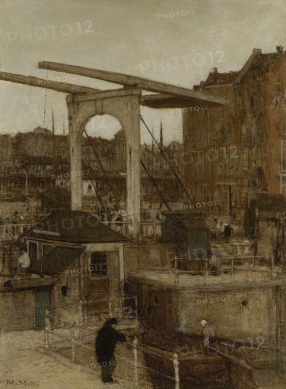 The Nieuwe Haarlemse Sluis on the Singel, Known as â€òSouvenir dâ€ôAmsterdamâ€ô, The Netherlands, Matthijs Maris, 1871