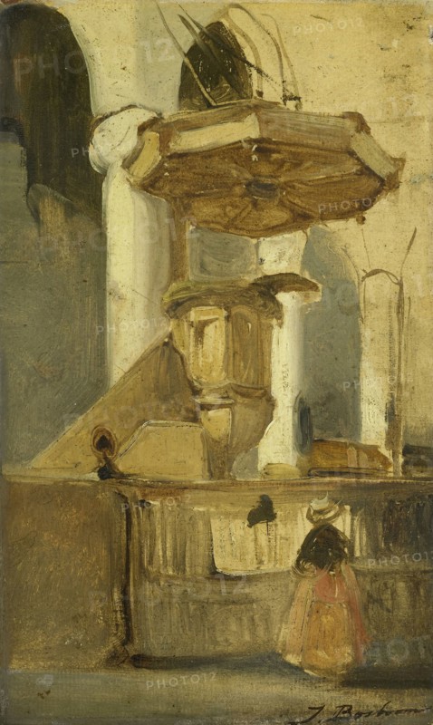 The pulpit of a church in Hoorn, The Netherlands, Johannes Bosboom, c. 1860 - c. 1891