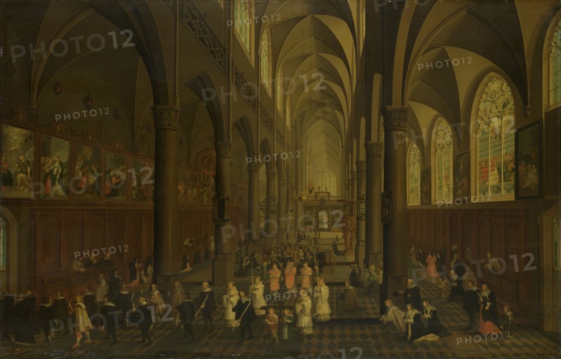 The interior of the Dominican church in Antwerp Belgium, Pieter Neefs (I), 1636