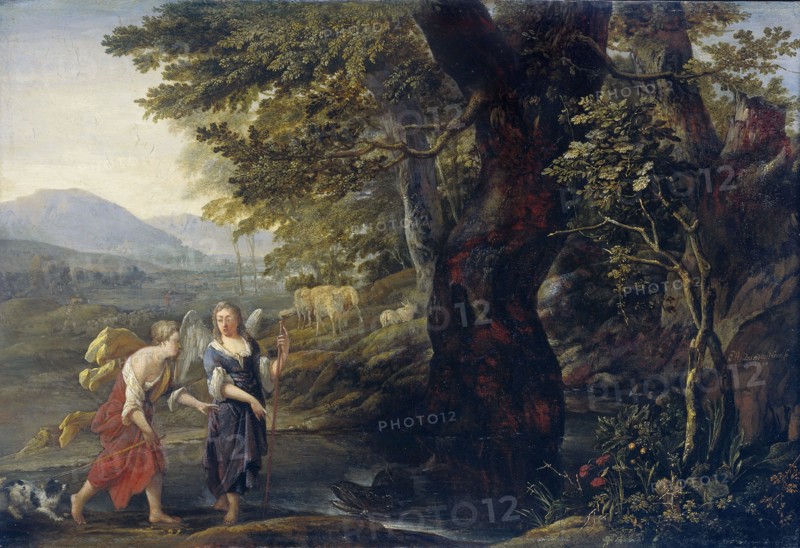 Tobias and the angel, Eglon van der Neer, 1690
