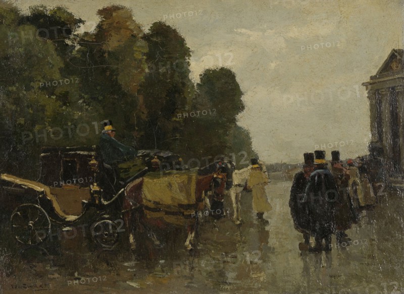 Carriages and Waiting Coachmen, Willem de Zwart, c. 1890 - c. 1894