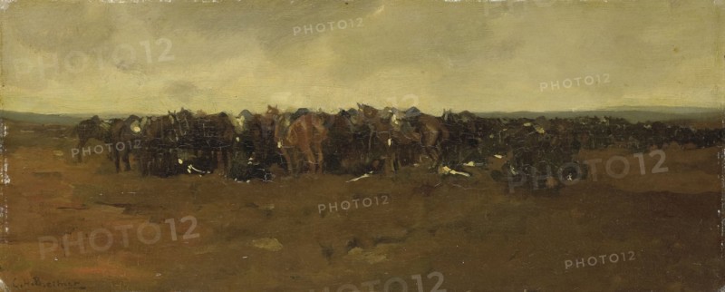 Resting cavalry, George Hendrik Breitner, 1880 - 1890