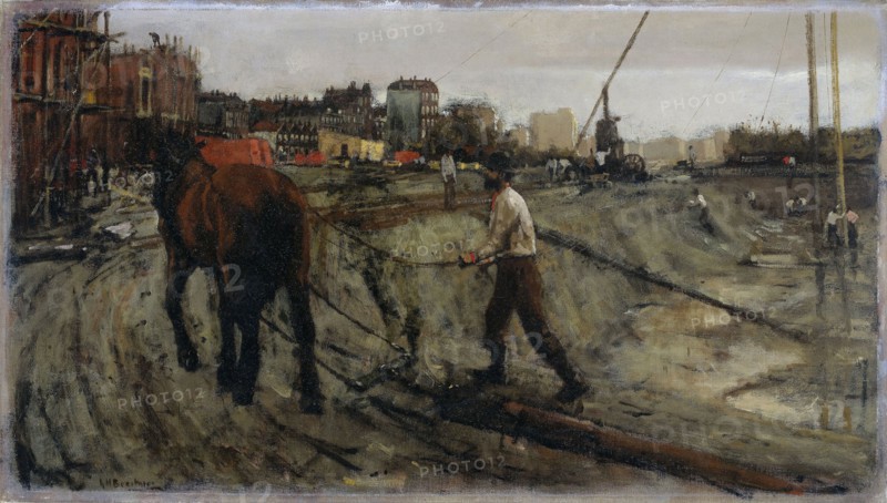 Building site in Amsterdam, The Netherlands, George Hendrik Breitner, c. 1880 - c. 1923