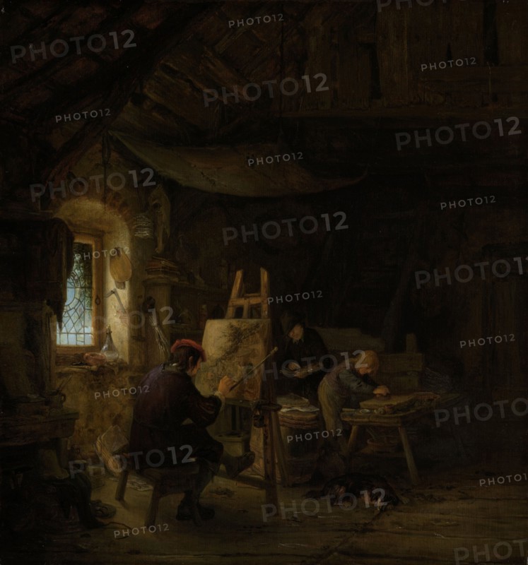 The Painterâ€ôs Studio, Adriaen van Ostade, c. 1670 - c. 1675