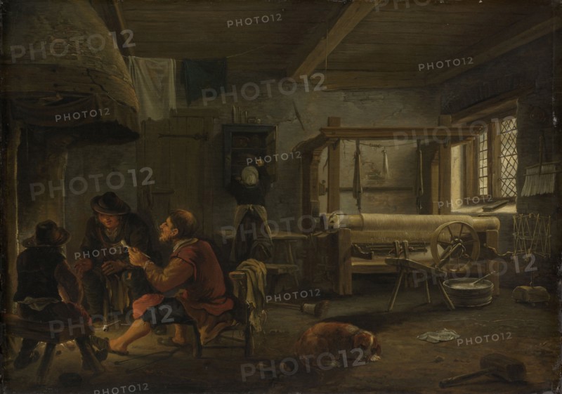 A Weaver's Workshop, Johannes Dircksz. van Oudenrogge, 1652