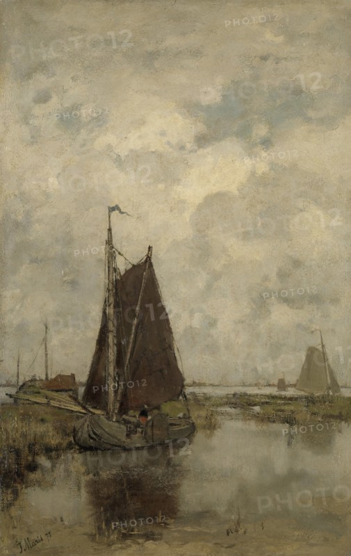 Ships in Dull Weather, Jacob Maris, 1877