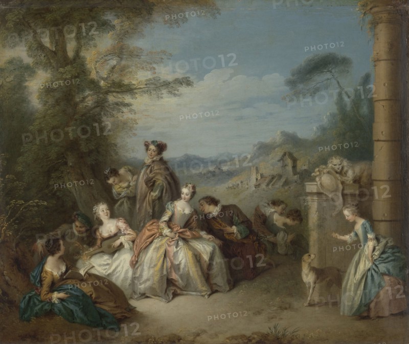 FÃªte galante in a Landscape, Jean Baptiste FranÃ§ois Pater, c. 1730 - c. 1735