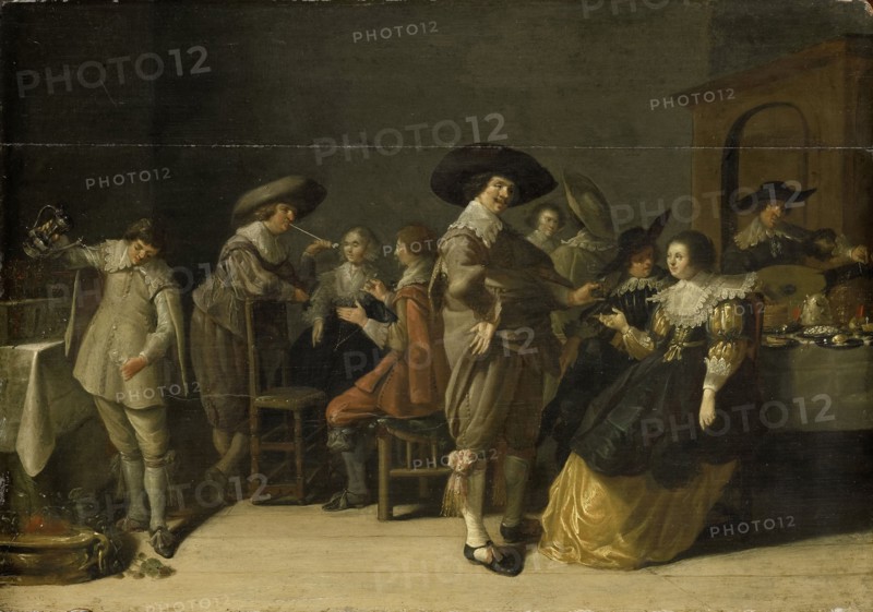 Distinguished company in a room, manner of Anthonie Palamedesz., after 1630
